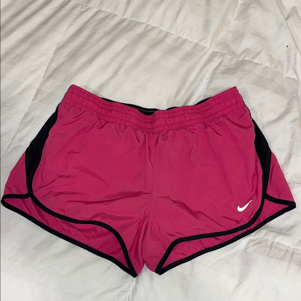Nike Women's Fuchsia and Black Athletic Shorts